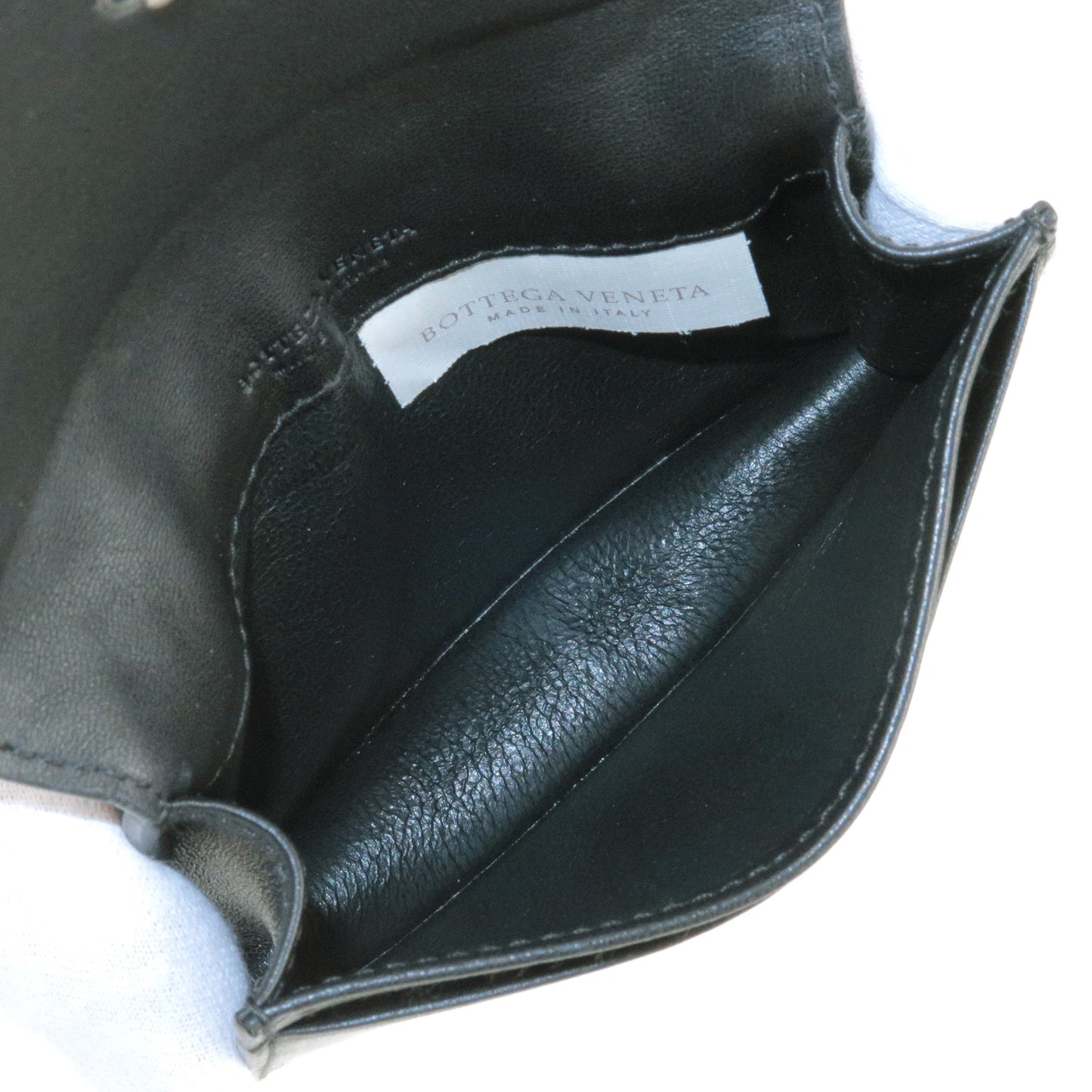 BOTTEGA VENETA Intrecciato Leather Card Case ID Case 133945 Black