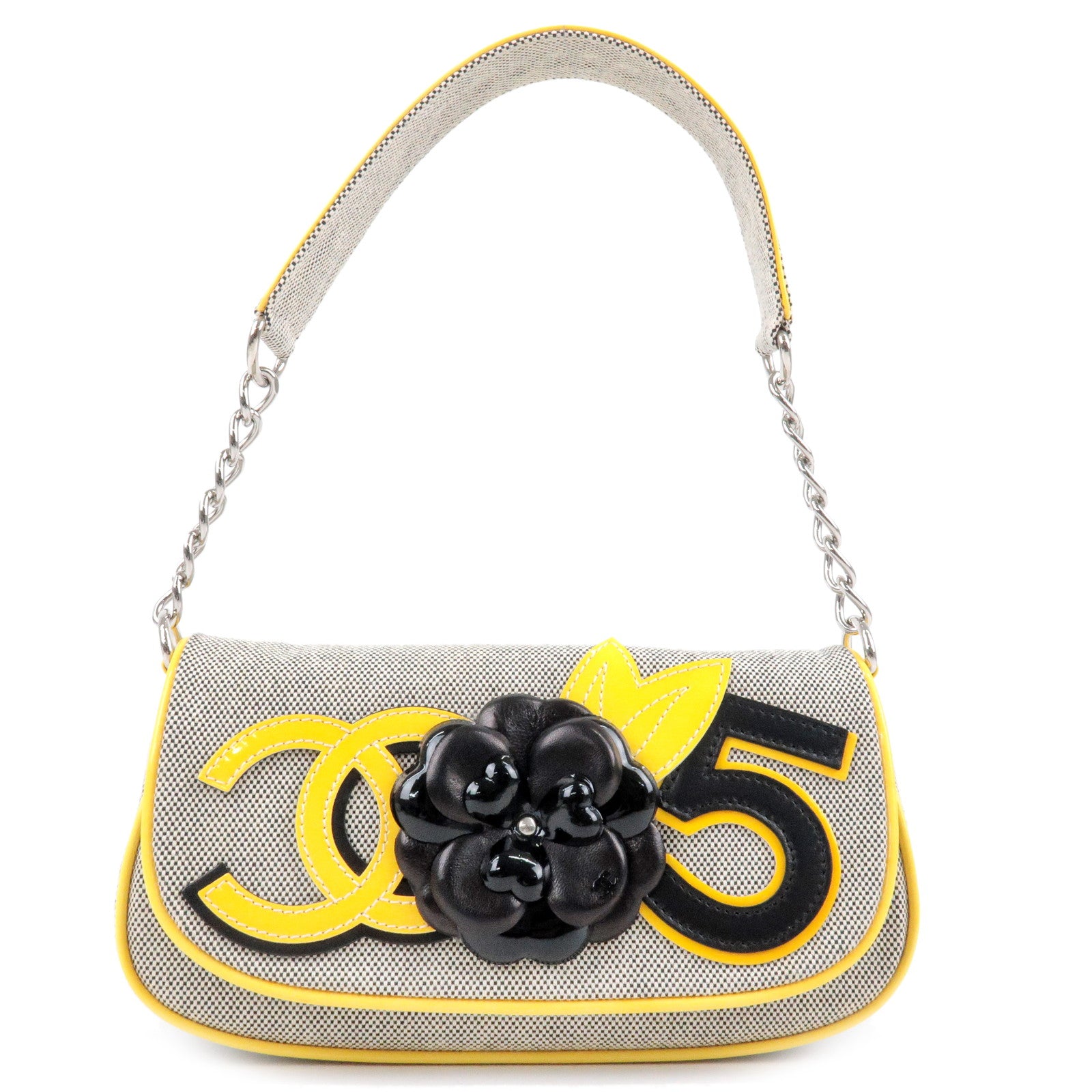 CHANEL-Camellia-No.5-Canvas-Enamel-Chain-Shoulder-Bag-Yellow –  dct-ep_vintage luxury Store