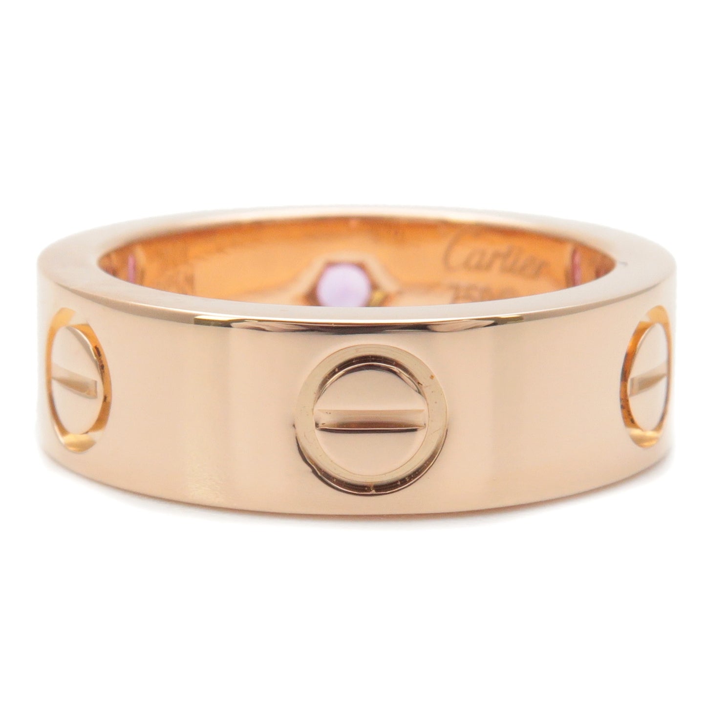 Cartier Love Ring 1P Pink Sapphire Rose Gold #49 US5 EU49