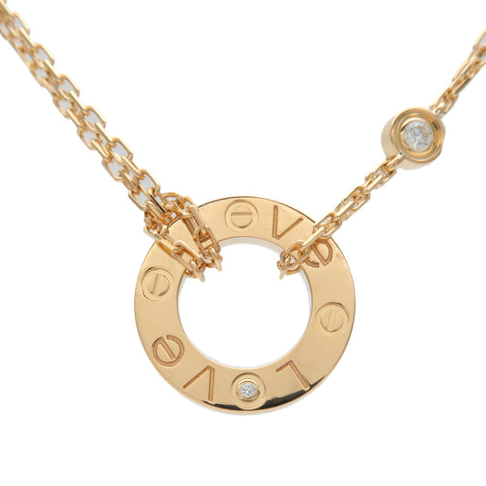 Cartier-Love-Circle-2P-Diamond-Necklace-K18-750-Yellow-Gold
