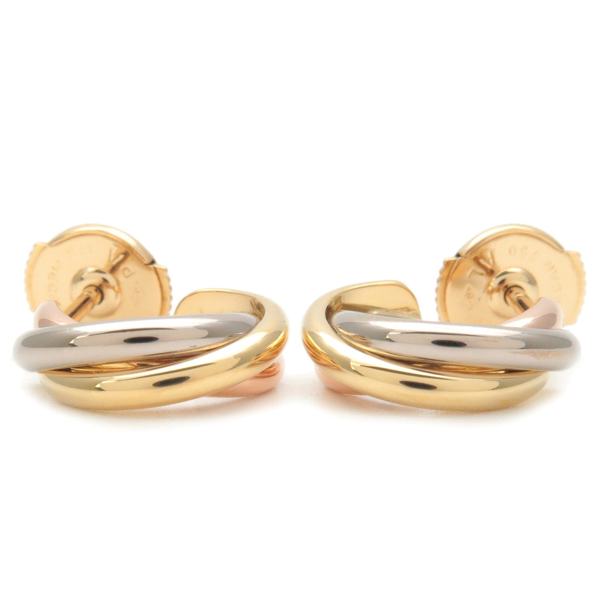 Cartier-Trinity-Earrings-K18-Yellow-Gold-White-Gold-Pink-Gold