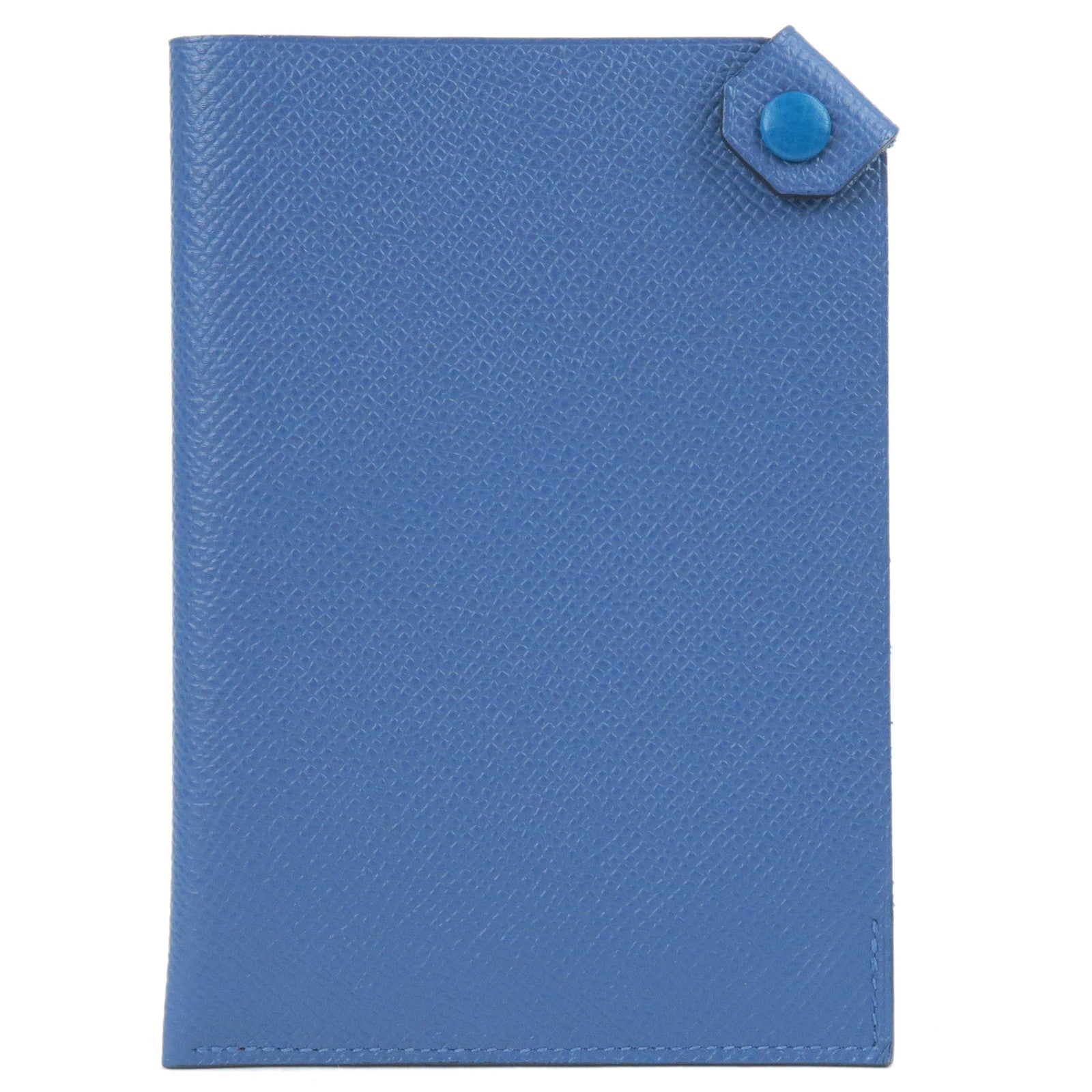 HERMES-Leather-Tarmac-PM-Passport-Case-Blue