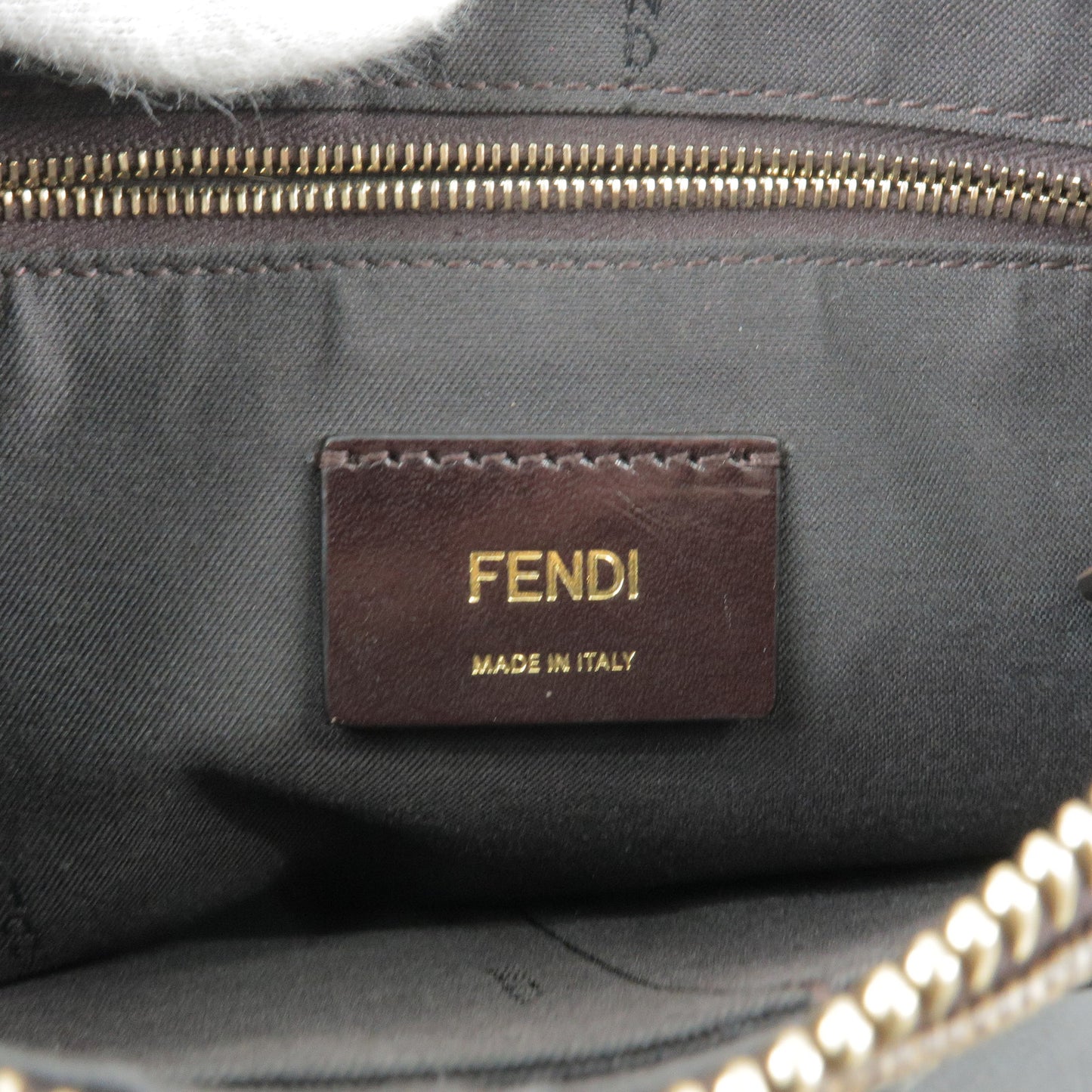 FENDI FILA Collab Zucca PVC Leather Shoulder Bag Brown 7VA437
