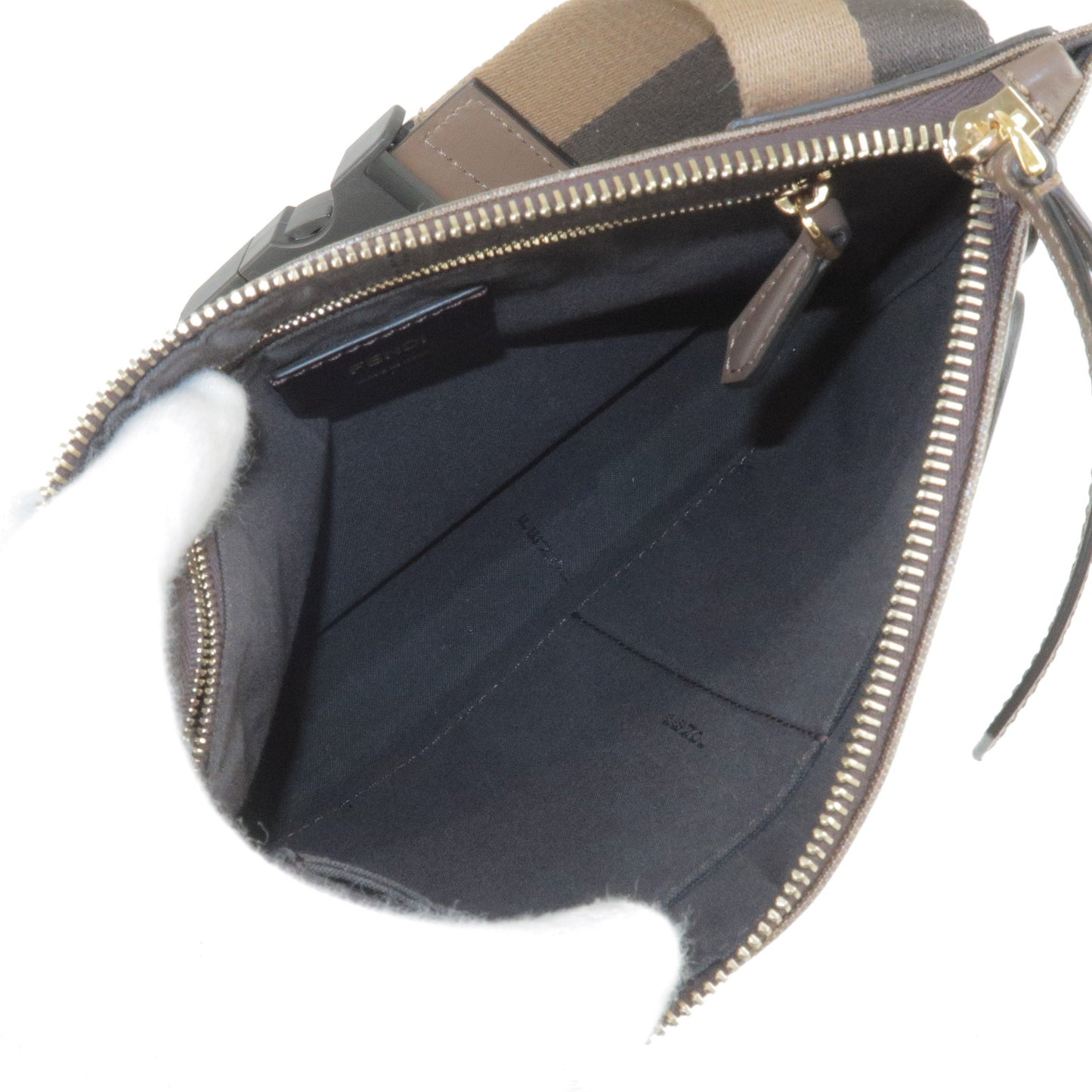 FENDI FILA Collab Zucca PVC Leather Shoulder Bag Brown 7VA437