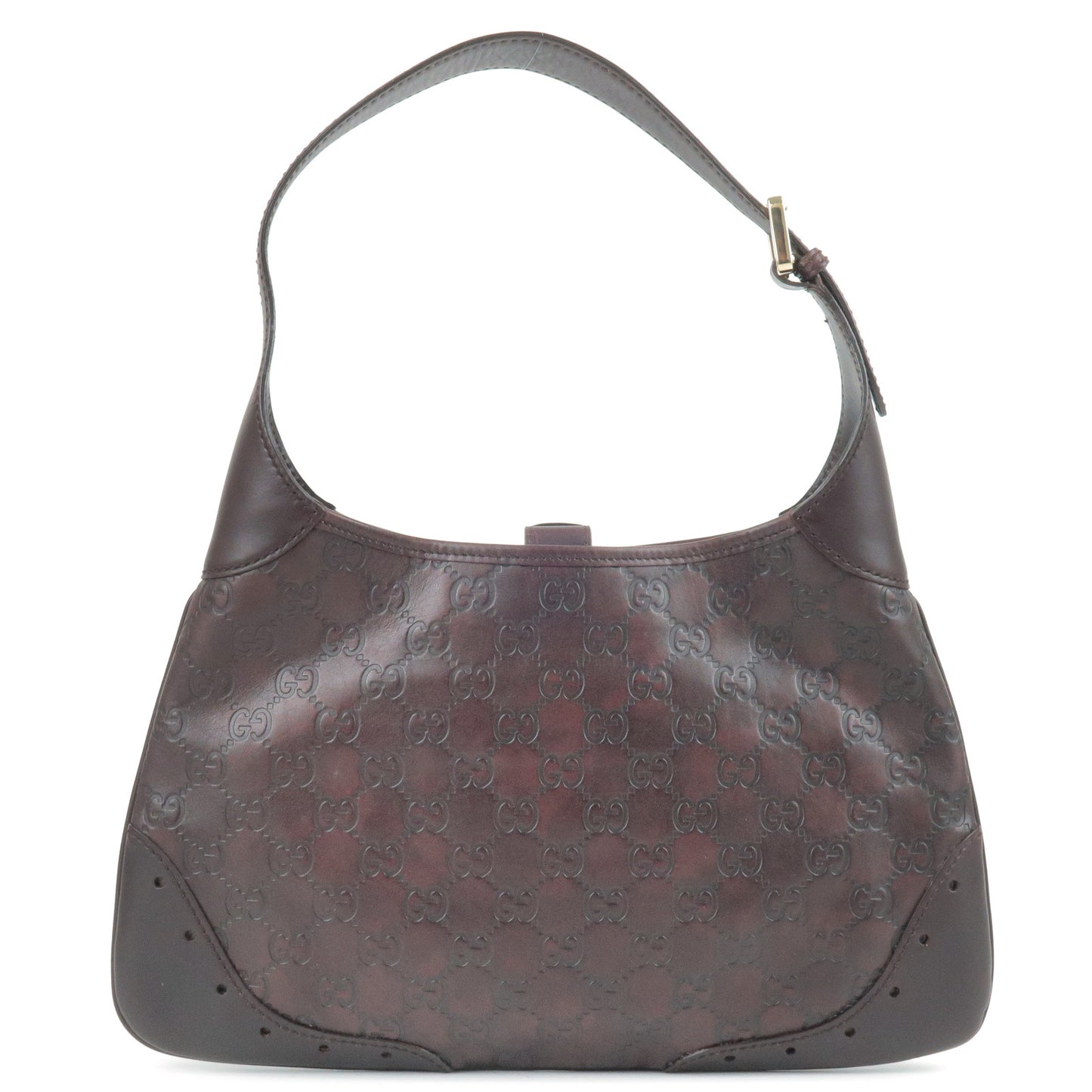 GUCCI Guccissima Leather Shoulder Bag Dark Brown 145778