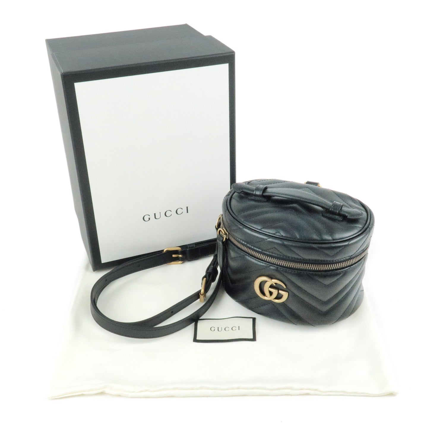 GUCCI GG Marmont Leather Back Pack Ruck Sack Black 598594