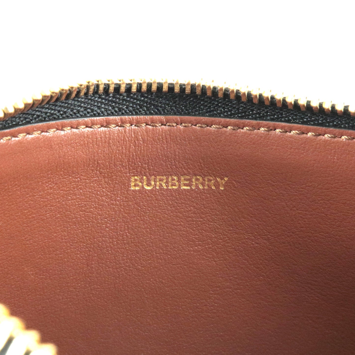 BURBERRY Icon Stripe PVC Leather Coin Case Beige Black White