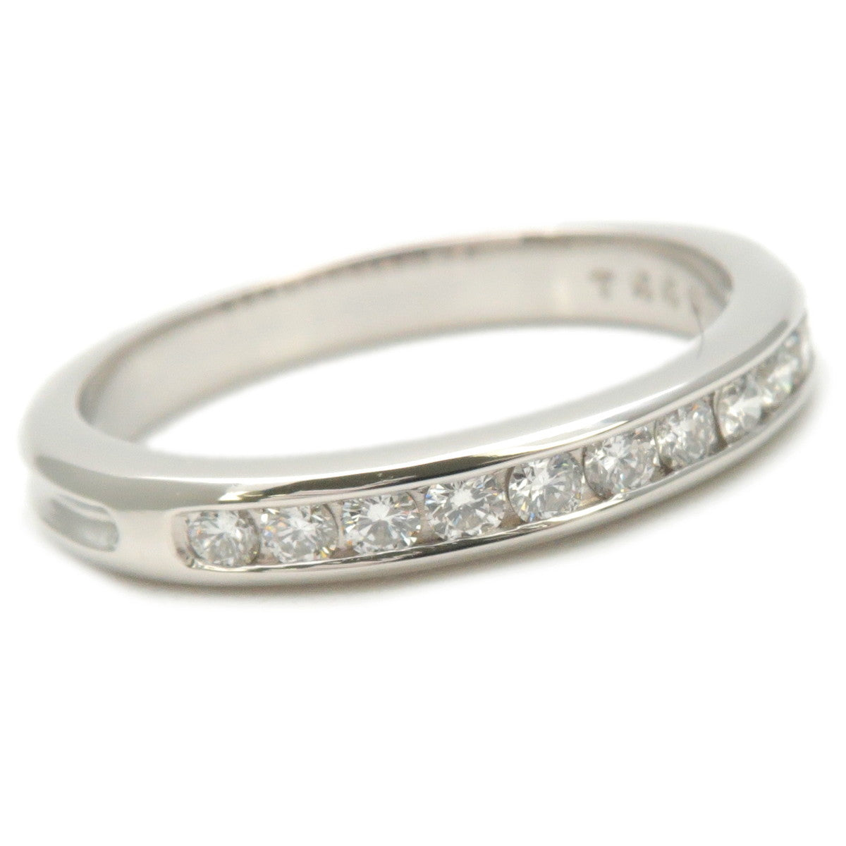 Tiffany&Co. Half Circle Channel-set Diamond Ring Platinum US5