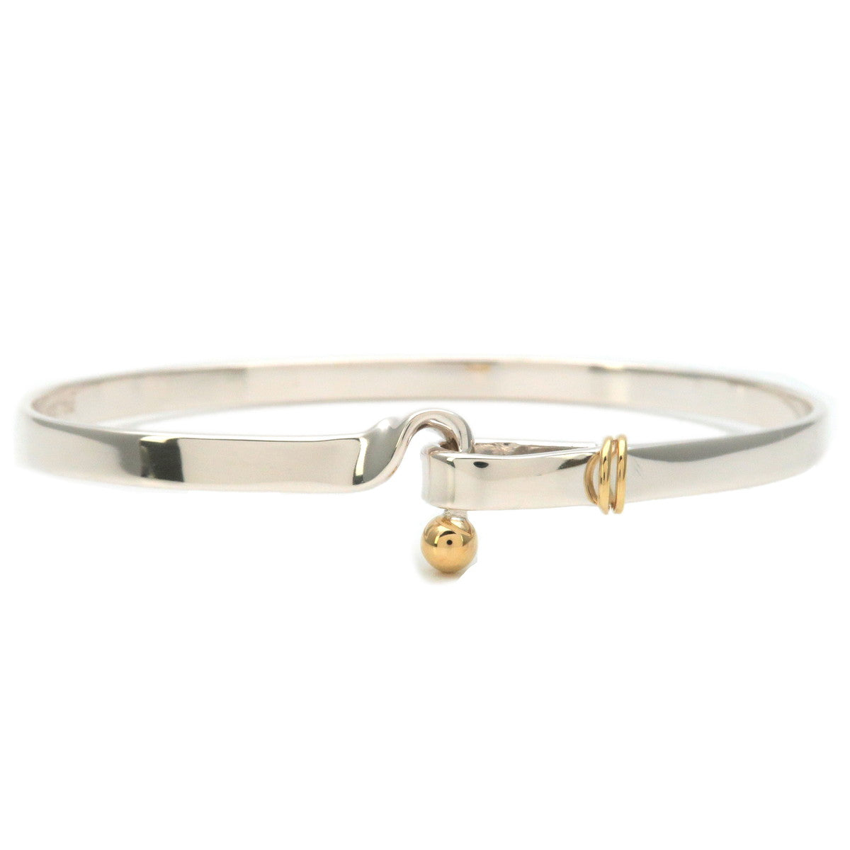 Tiffany&Co.-Hook-and-Eye-Bangle-Silver-925-750-Yellow-Gold