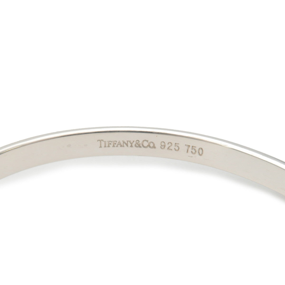 Tiffany&Co. Hook and Eye Bangle Silver 925 750 Yellow Gold