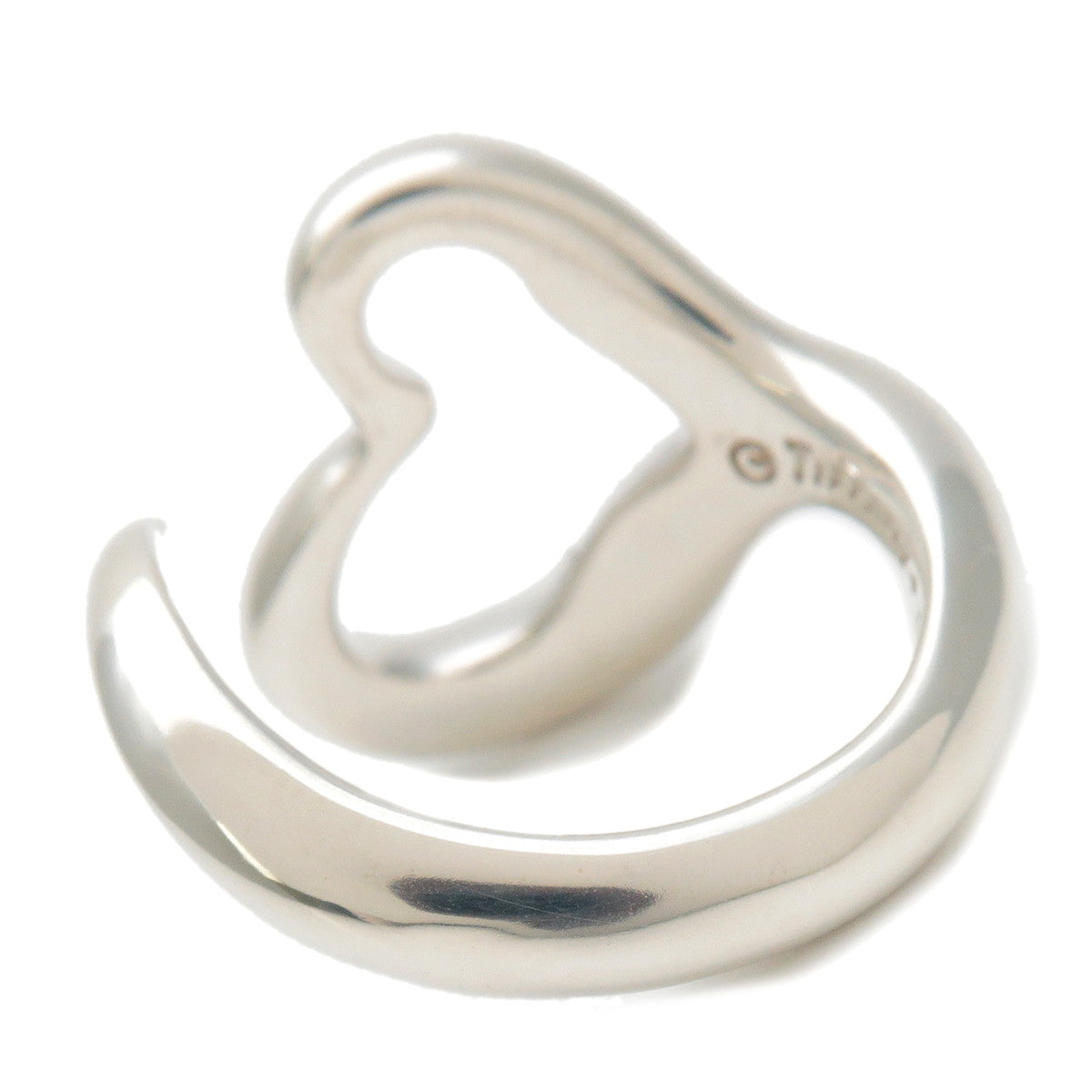 Tiffany&Co. Elsa Peretti Open Heart Ring 925 Silver US5 EU50