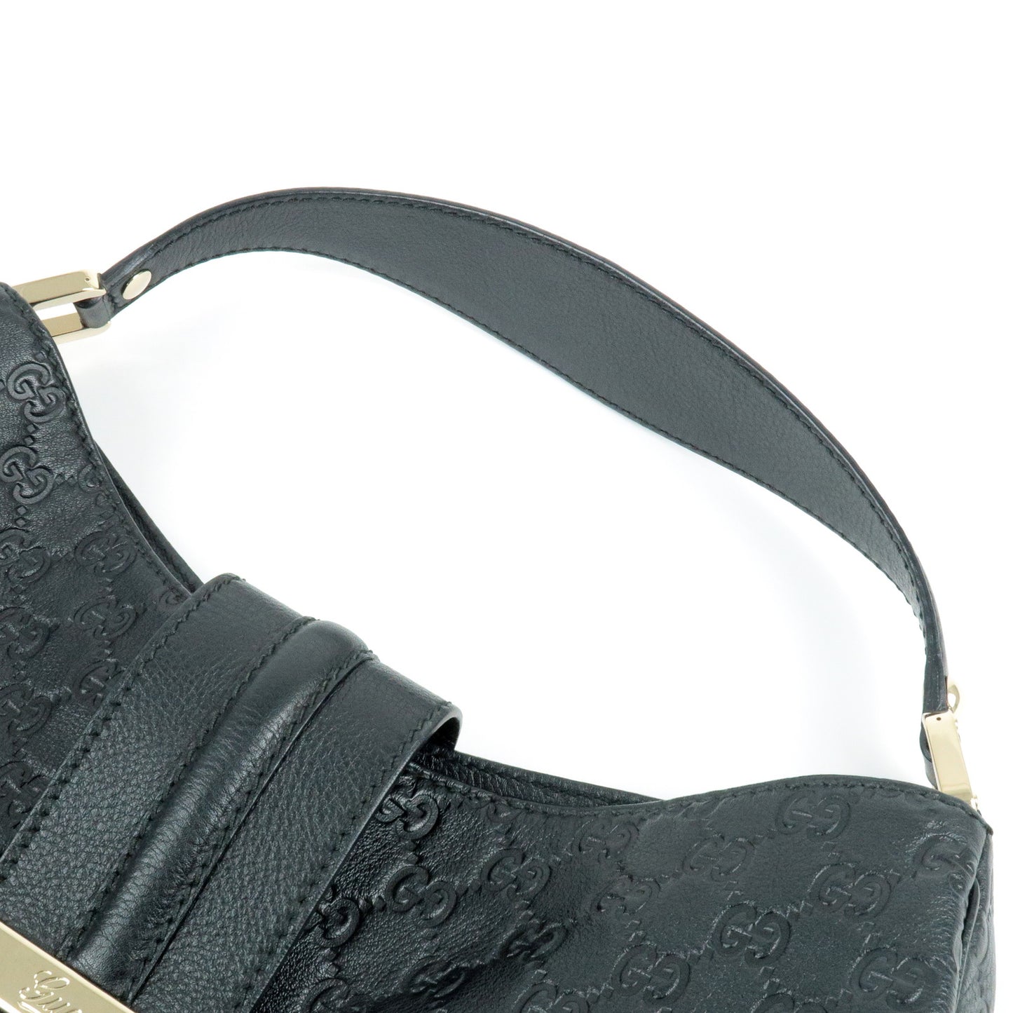GUCCI Guccissima Leather Shoulder Bag Hand Bag Black 233604