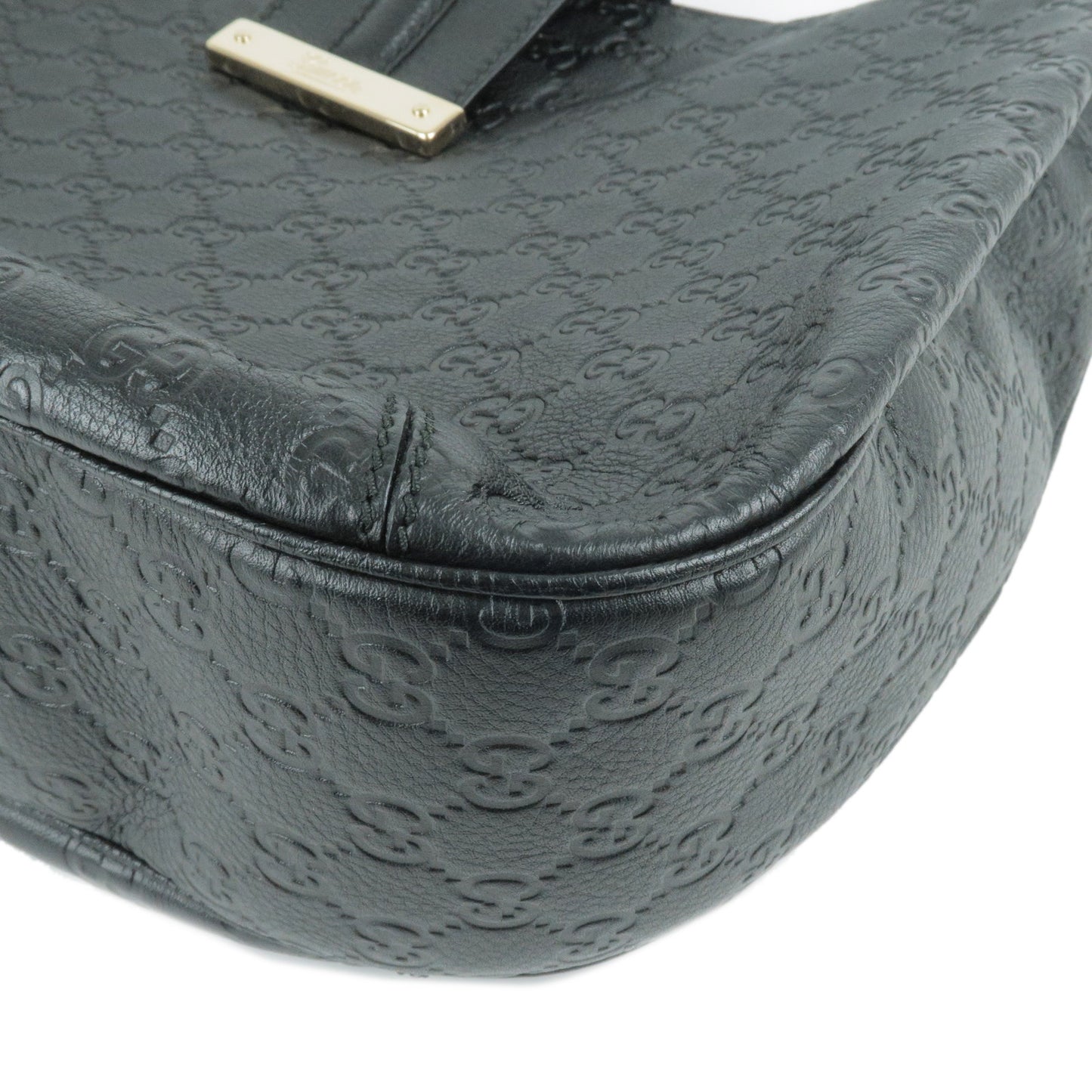 GUCCI Guccissima Leather Shoulder Bag Hand Bag Black 233604