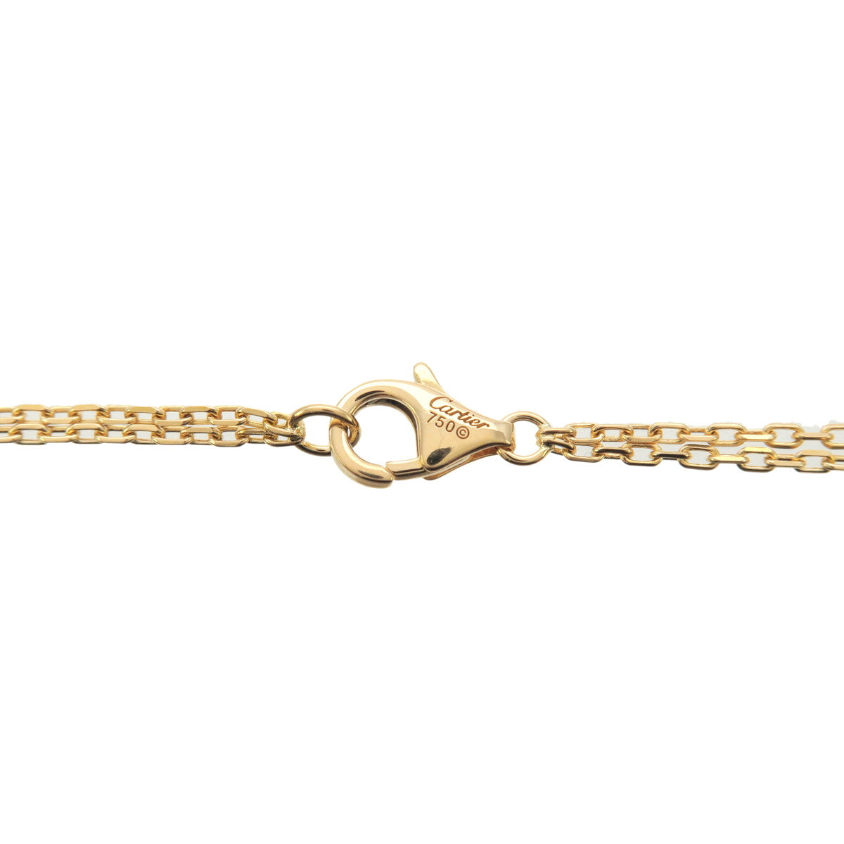 Cartier Love Circle 2P Diamond Necklace K18 750YG Yellow Gold