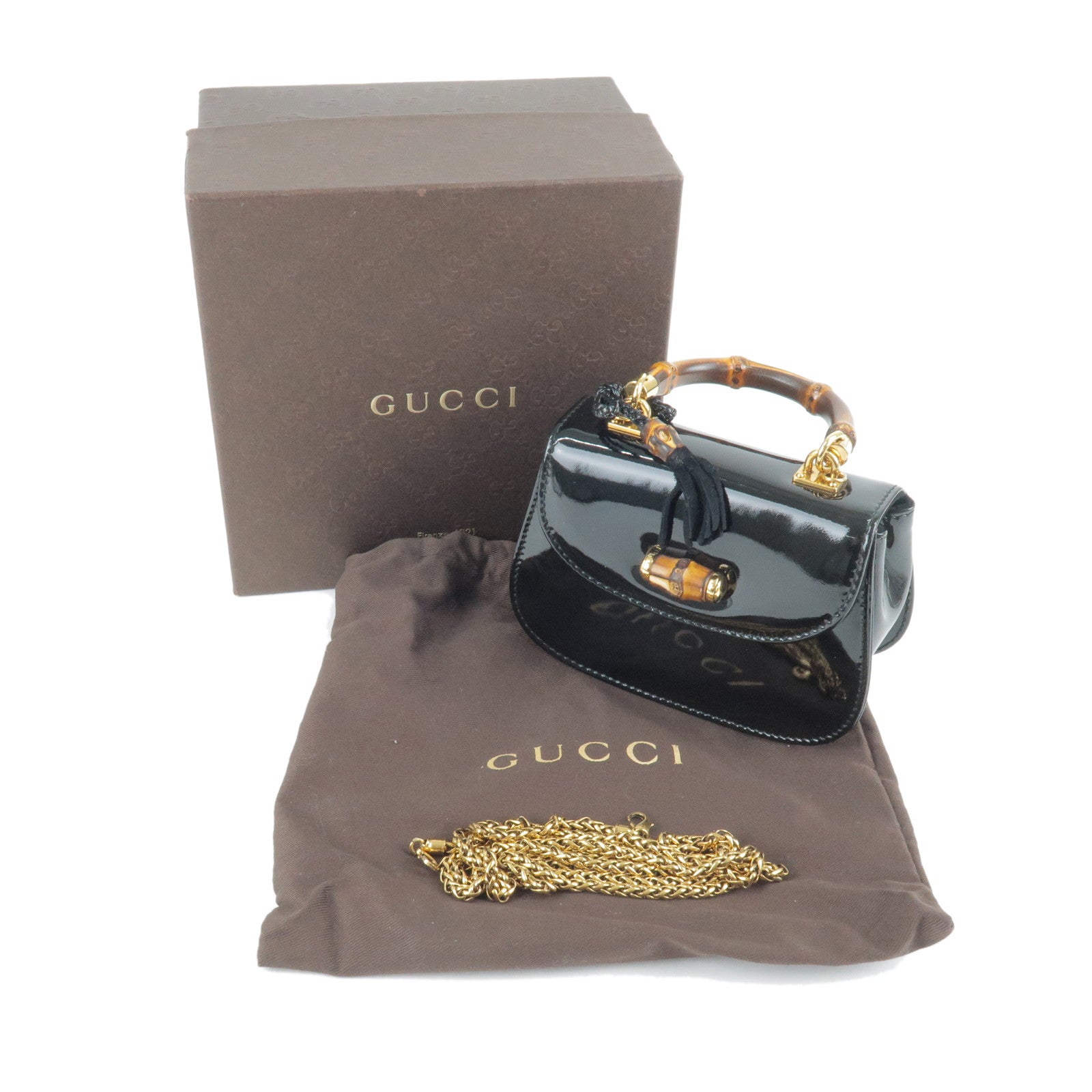 GUCCI-Enamel-Bamboo-Mini-2WAY-Bag-Hand-Bag-Shoulder-Bag-269969