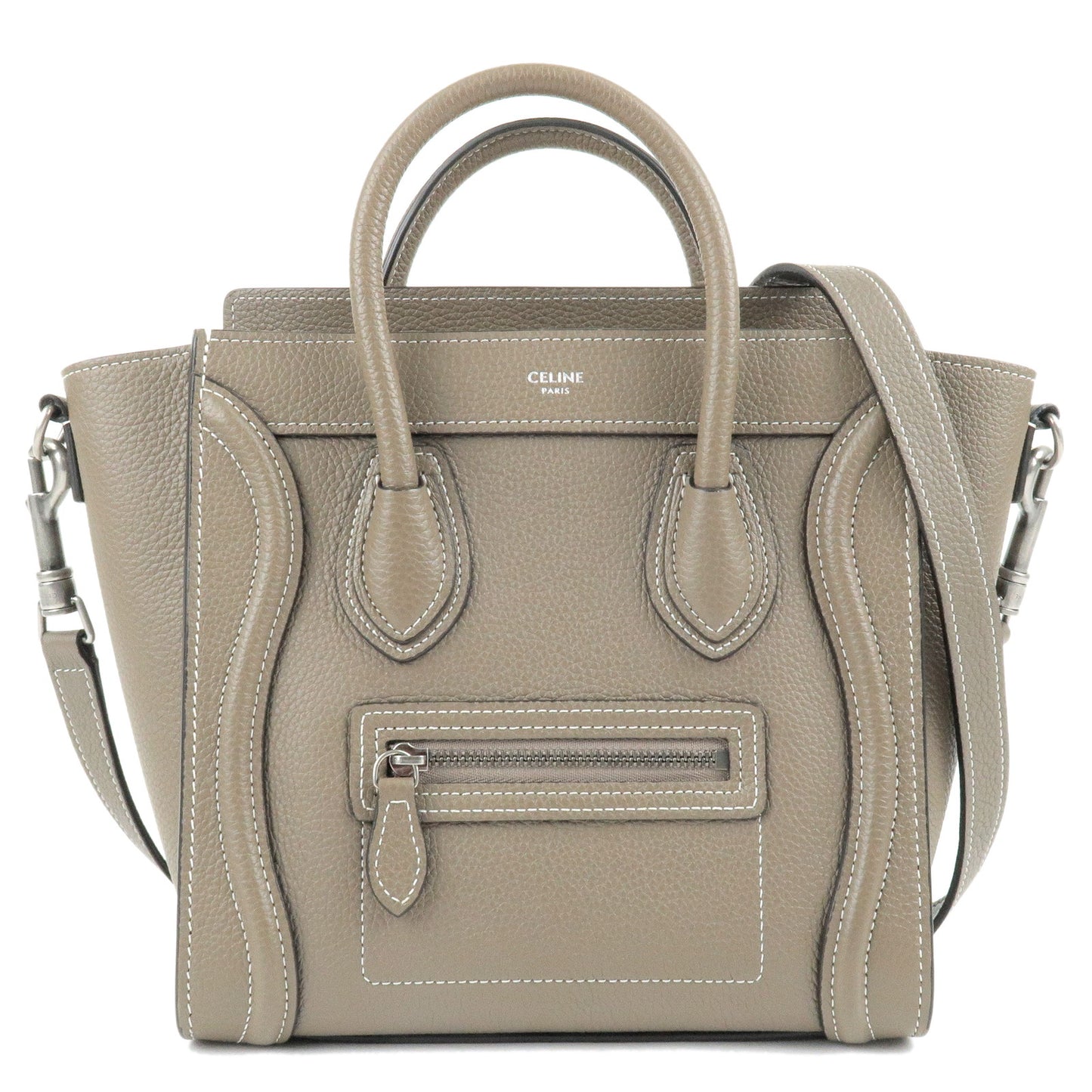 CELINE-Leather-Luggage-Nano-Shopper-Hand-Bag-Souris-168243