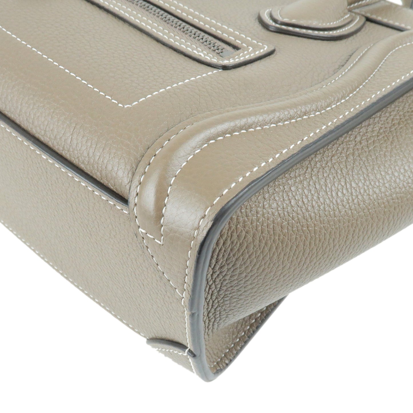 CELINE Leather Luggage Nano Shopper Hand Bag Souris 168243