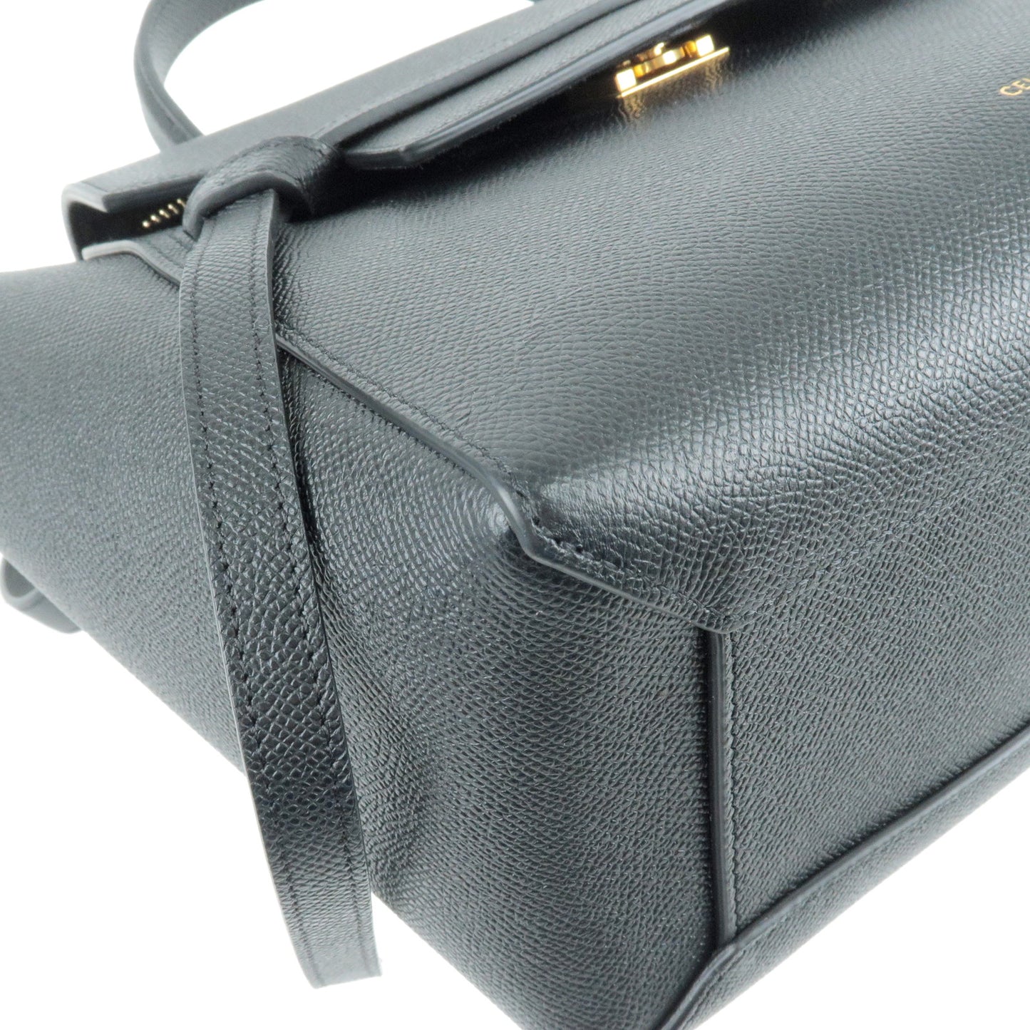 CELINE Leather Micro Belt Bag 2Way Shoulder Bag Black 189153