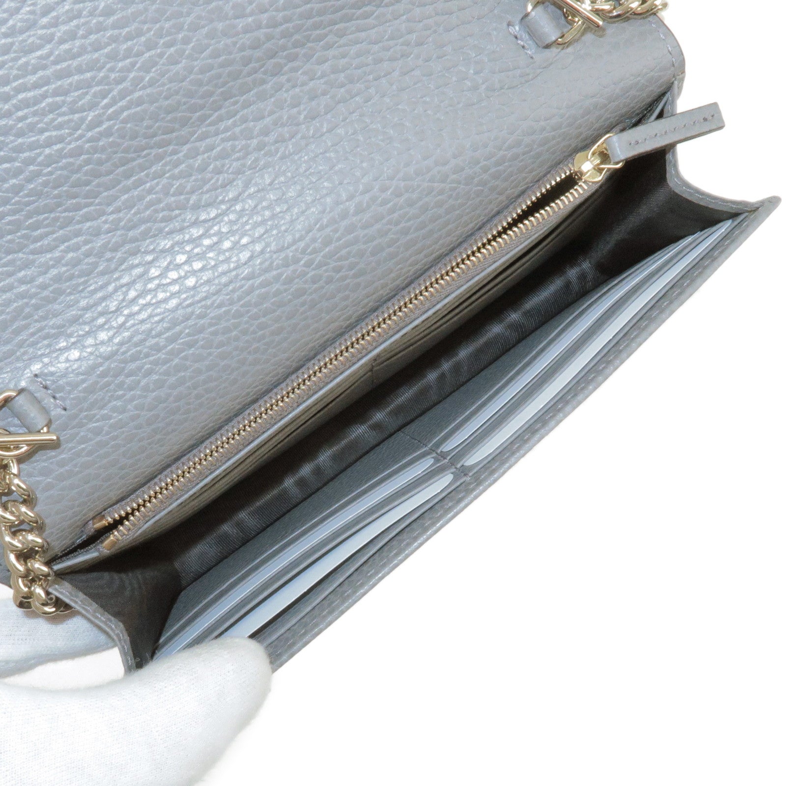 GUCCI-Interlocking-G-Leather-Chain-Wallet-WOC-Gray-510314 – dct-ep_vintage  luxury Store