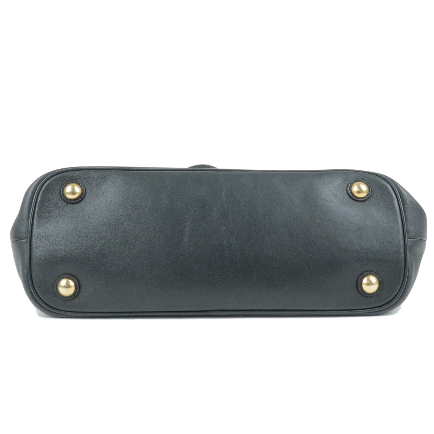 ETRO Leather Embossed Print Tote Bag Shoulder Bag Black