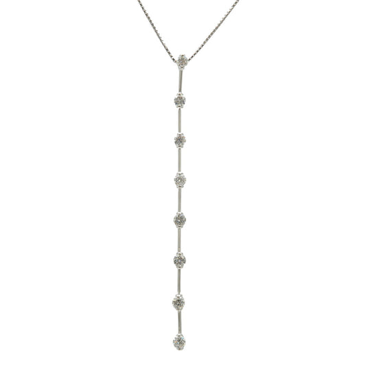 8P-Diamond-Necklace-1.00ct-K18WG-750WG-White-Gold