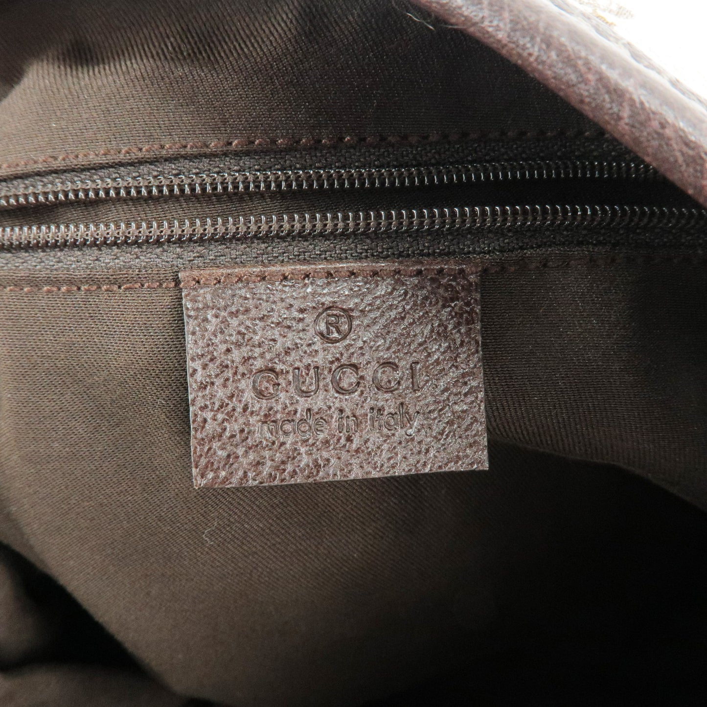 GUCCI Abbey GG Canvas Leather Shoulder Bag Beige Brown 131326