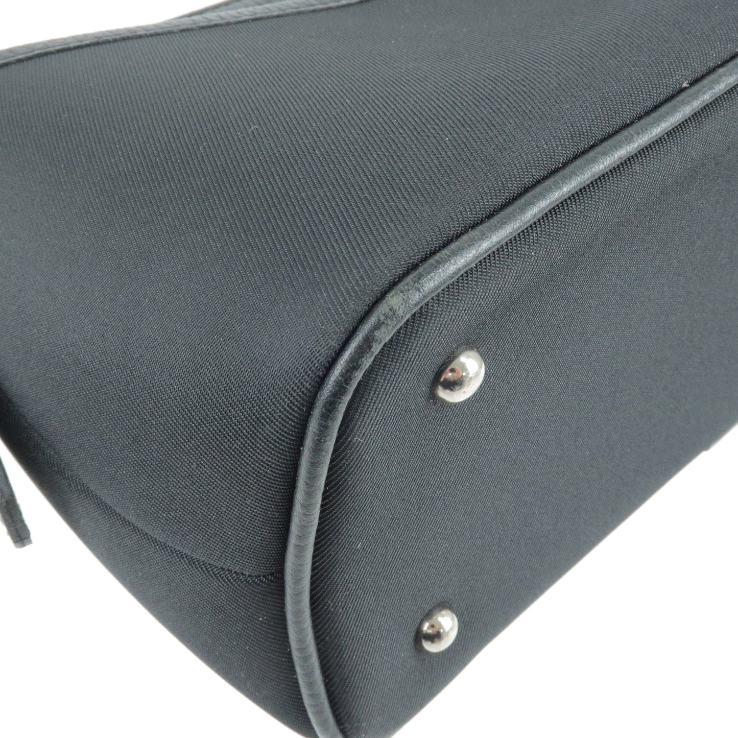 BURBERRY Nova Plaid Canvas Leather Shoulder Bag Black Beige