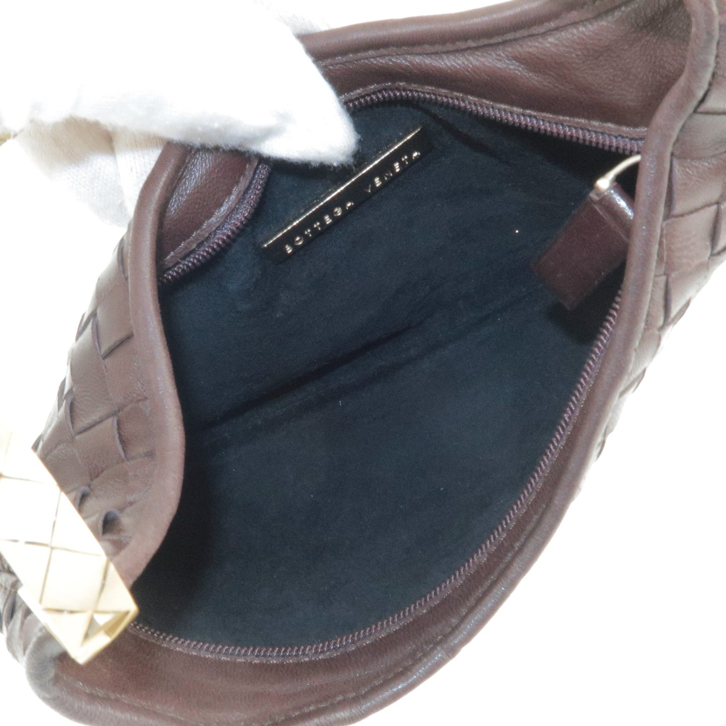 BOTTEGA VENETA Intrecciato Leather Shoulder Pouch Bag Brown