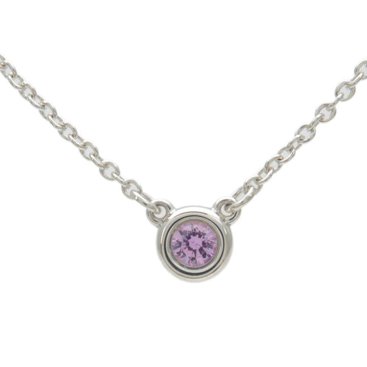 Tiffany&Co.-By-the-Yard-1P-Pink-Sapphire-Necklace-0.08ct-Silver