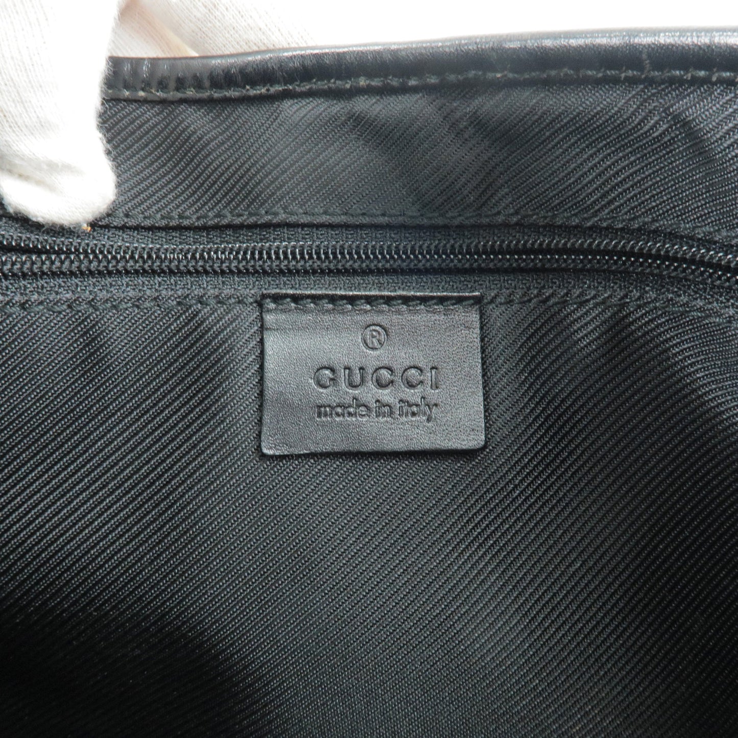 GUCCI Jackie GG Canvas Leather Shoulder Bag Black 001.3306