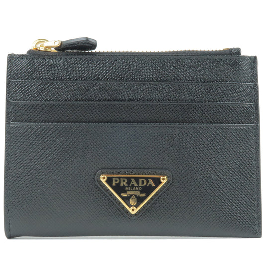 PRADA-Leather-Fragment-Card-Case-Coin-Case-NERO-Black-1MC026