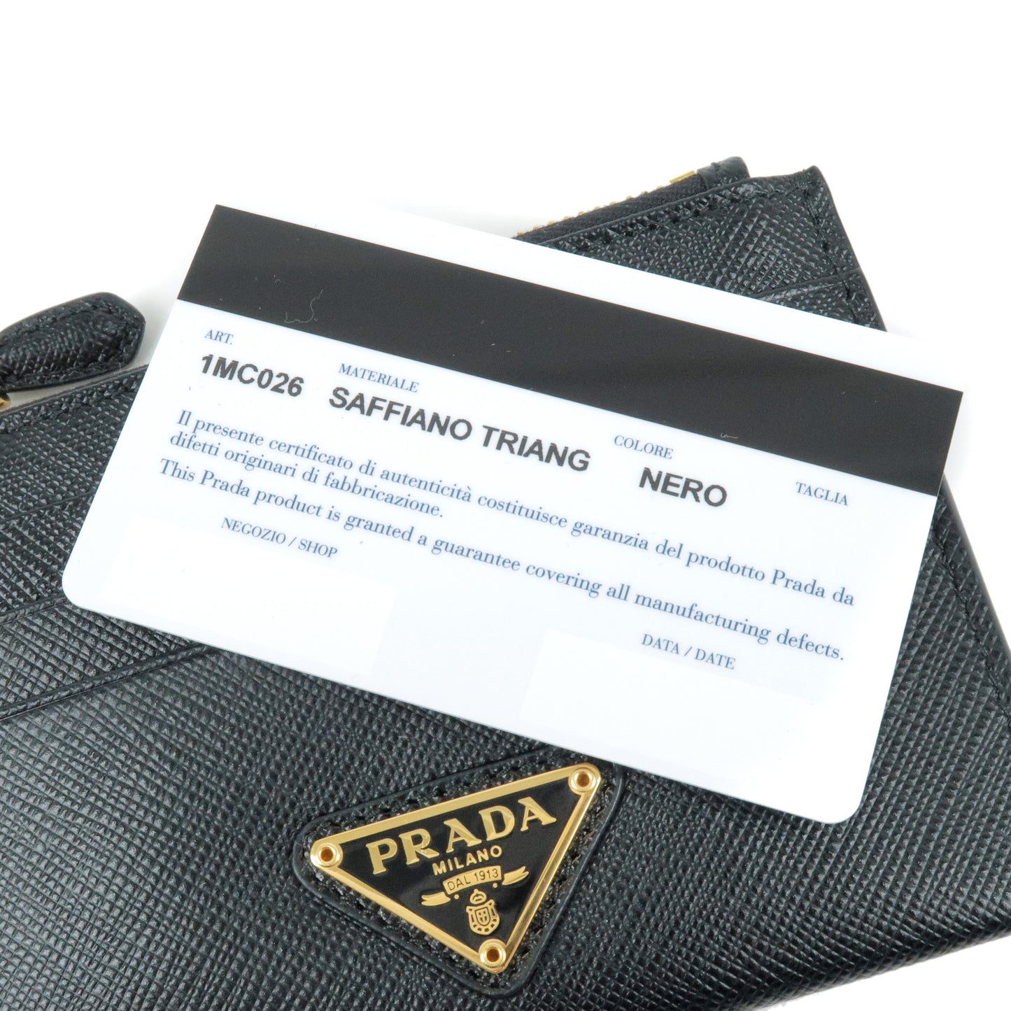 PRADA Leather Fragment Card Case Coin Case NERO Black 1MC026