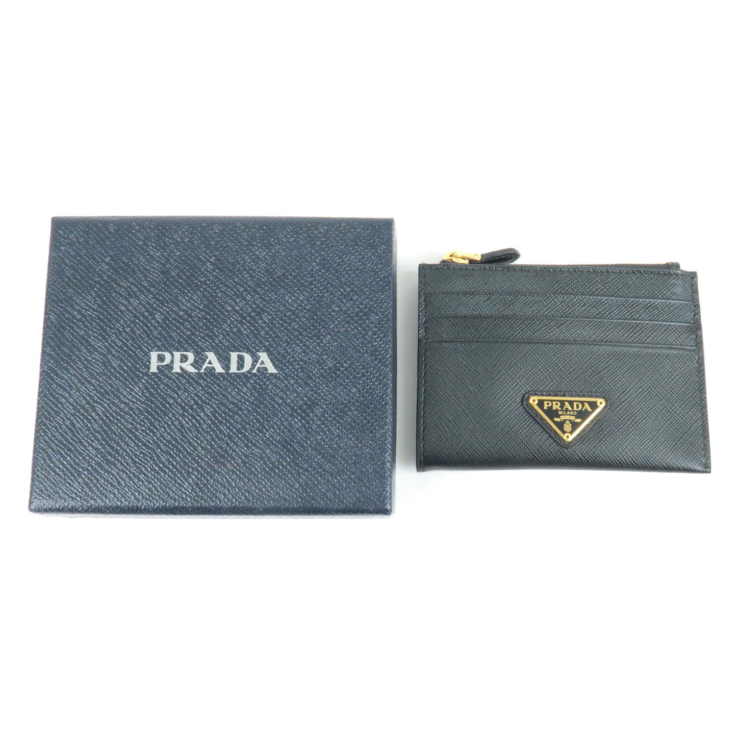 PRADA Leather Fragment Card Case Coin Case NERO Black 1MC026