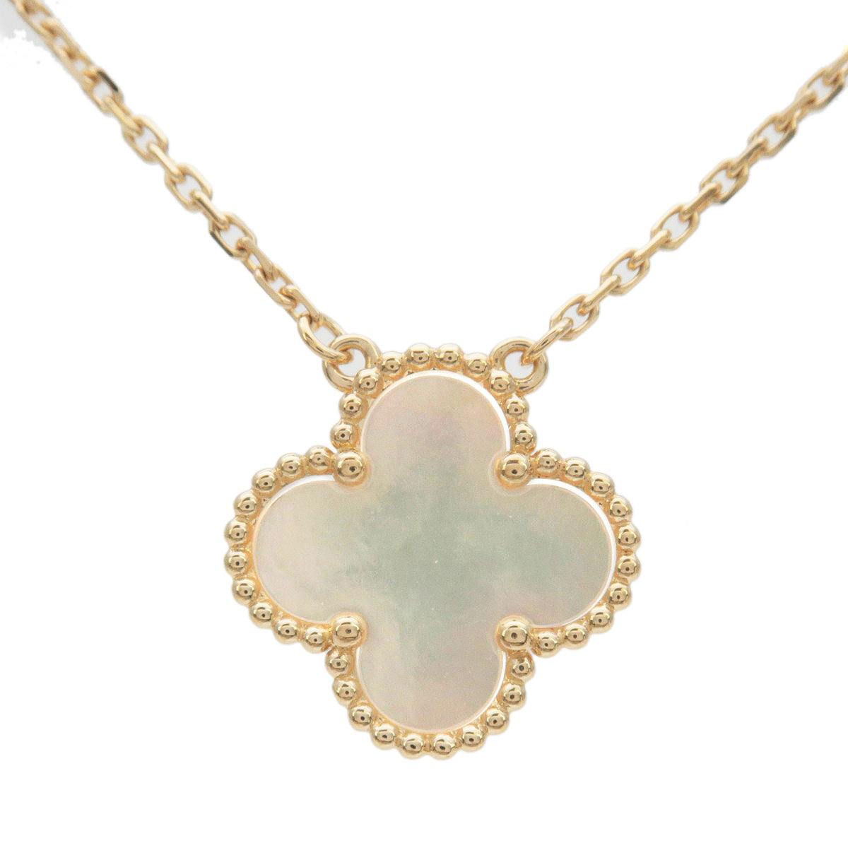 Van Cleef & Arpels Vintage Alhambra Necklace 1P White Shell K18YG