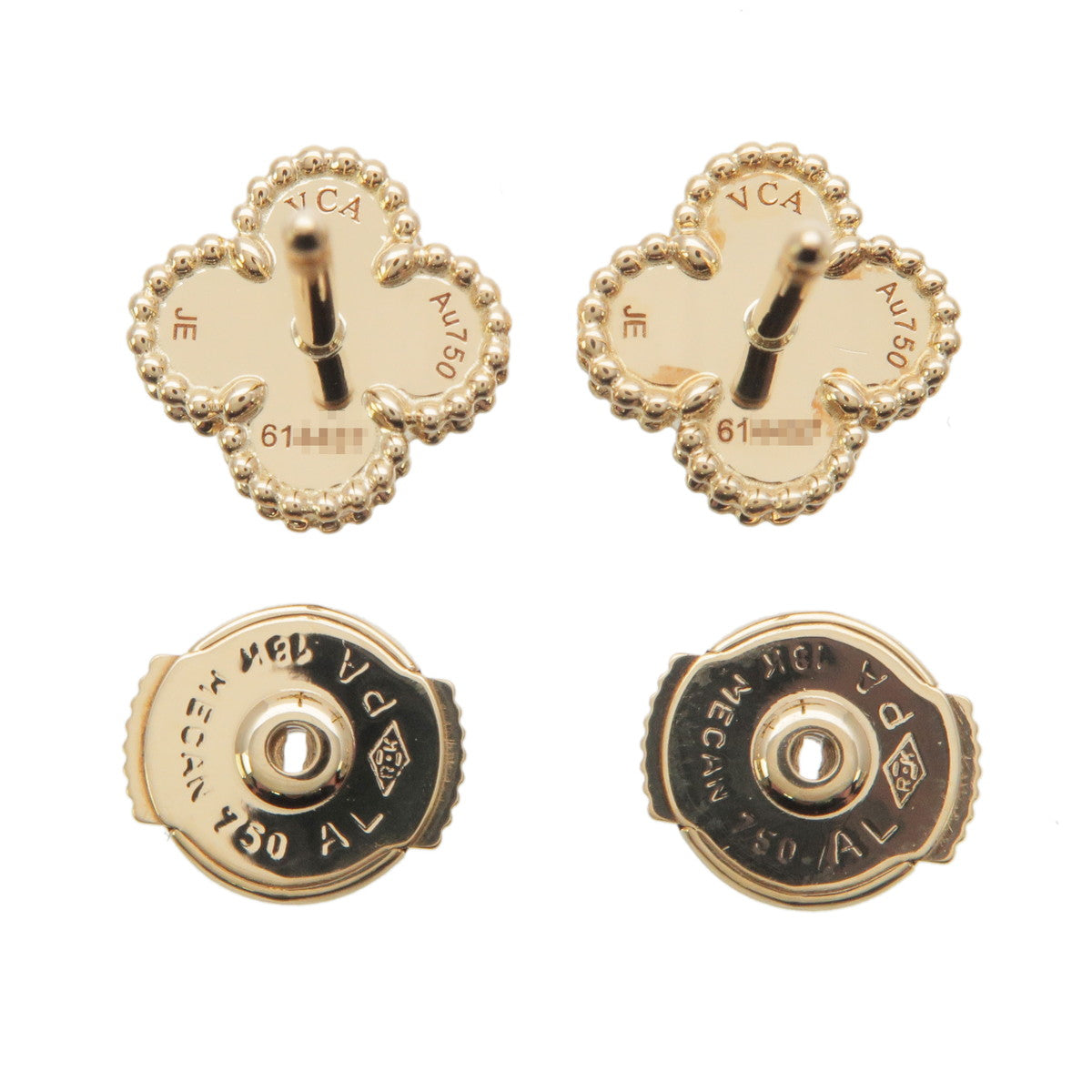 Van Cleef & Arpels Sweet Alhambra Earrings Onyx K18YG 750YG