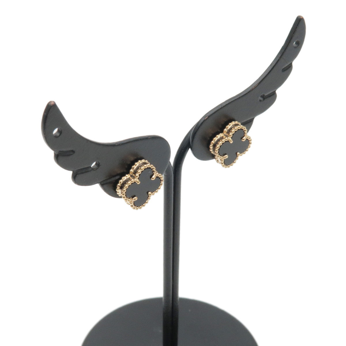 Van Cleef & Arpels Sweet Alhambra Earrings Onyx K18YG 750YG