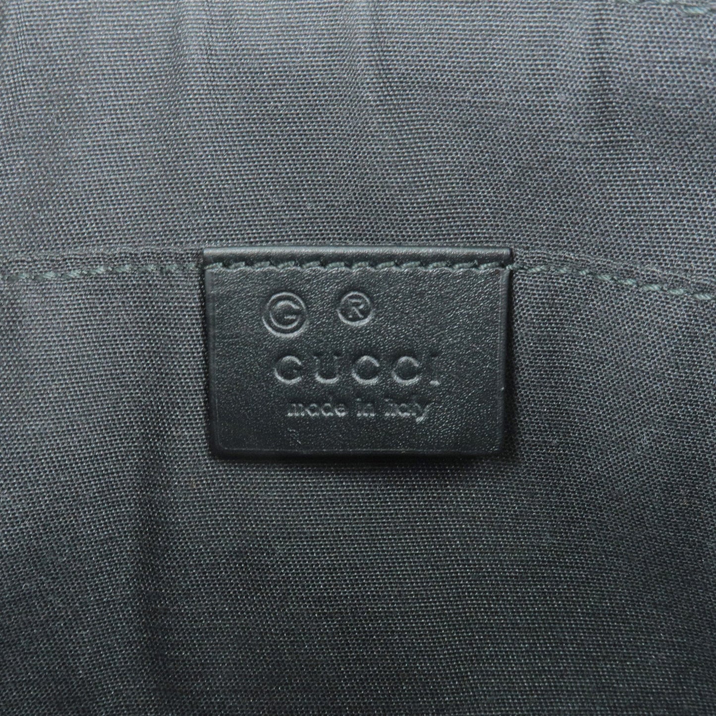 GUCCI GG Nylon Leather Pouch Hand Bag Purse Black 272381