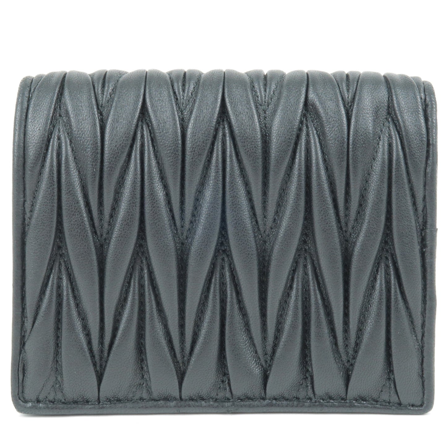 MIU MIU Matelasse Leather Bifold Wallet NERO Black 5MV204