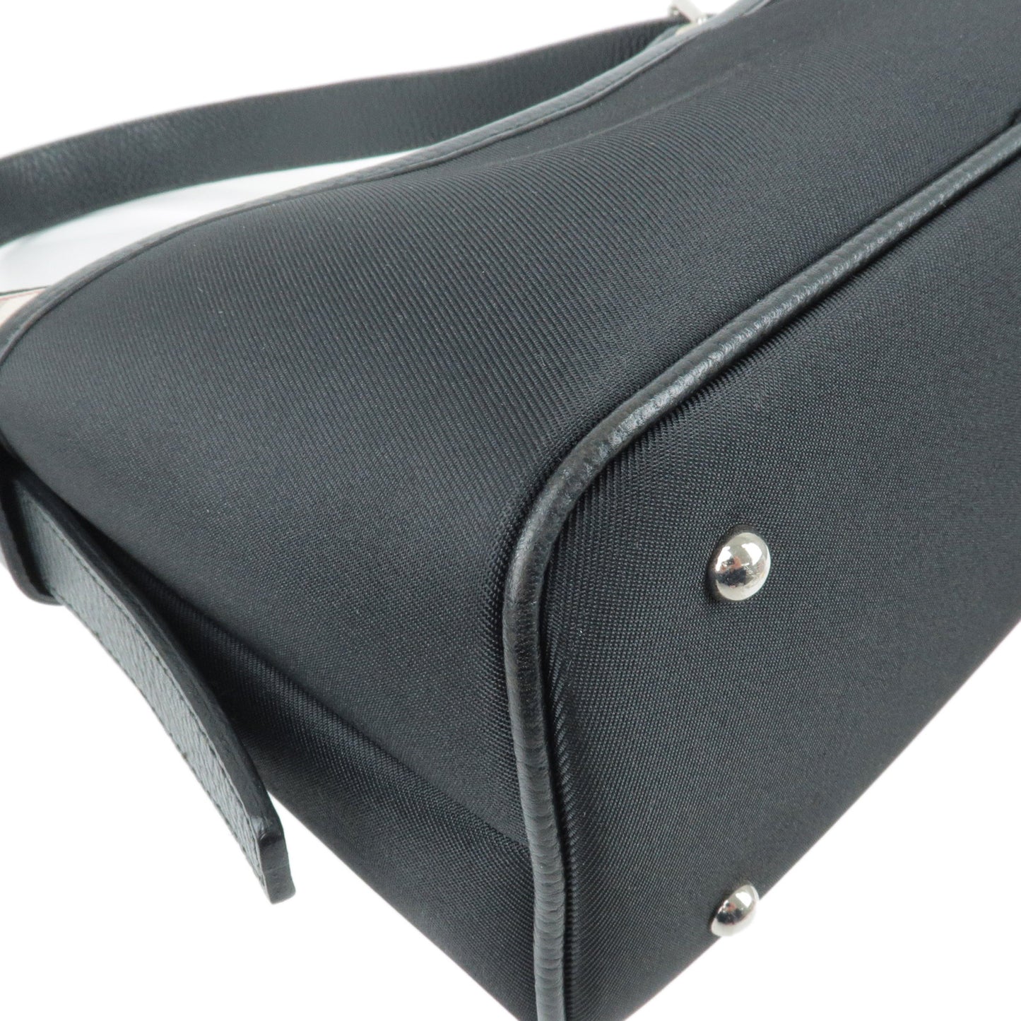 BURBERRY Canvas Leather Shoulder Bag Hand Bag Beige Black