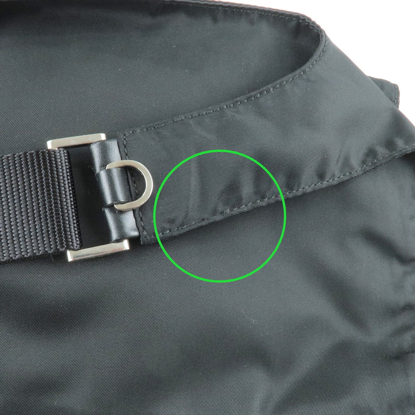 PRADA Logo Nylon Leather Shoulder Bag NERO Black BT0521
