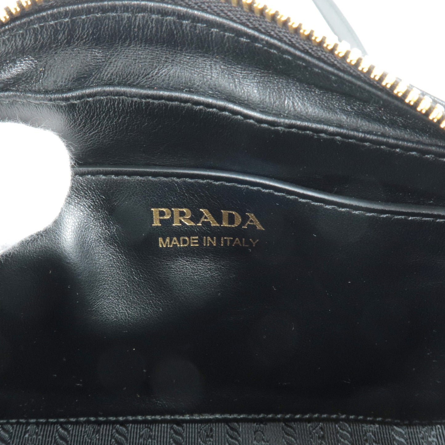 PRADA Diagram Leather Chain Shoulder Bag NERO Black 1BH084