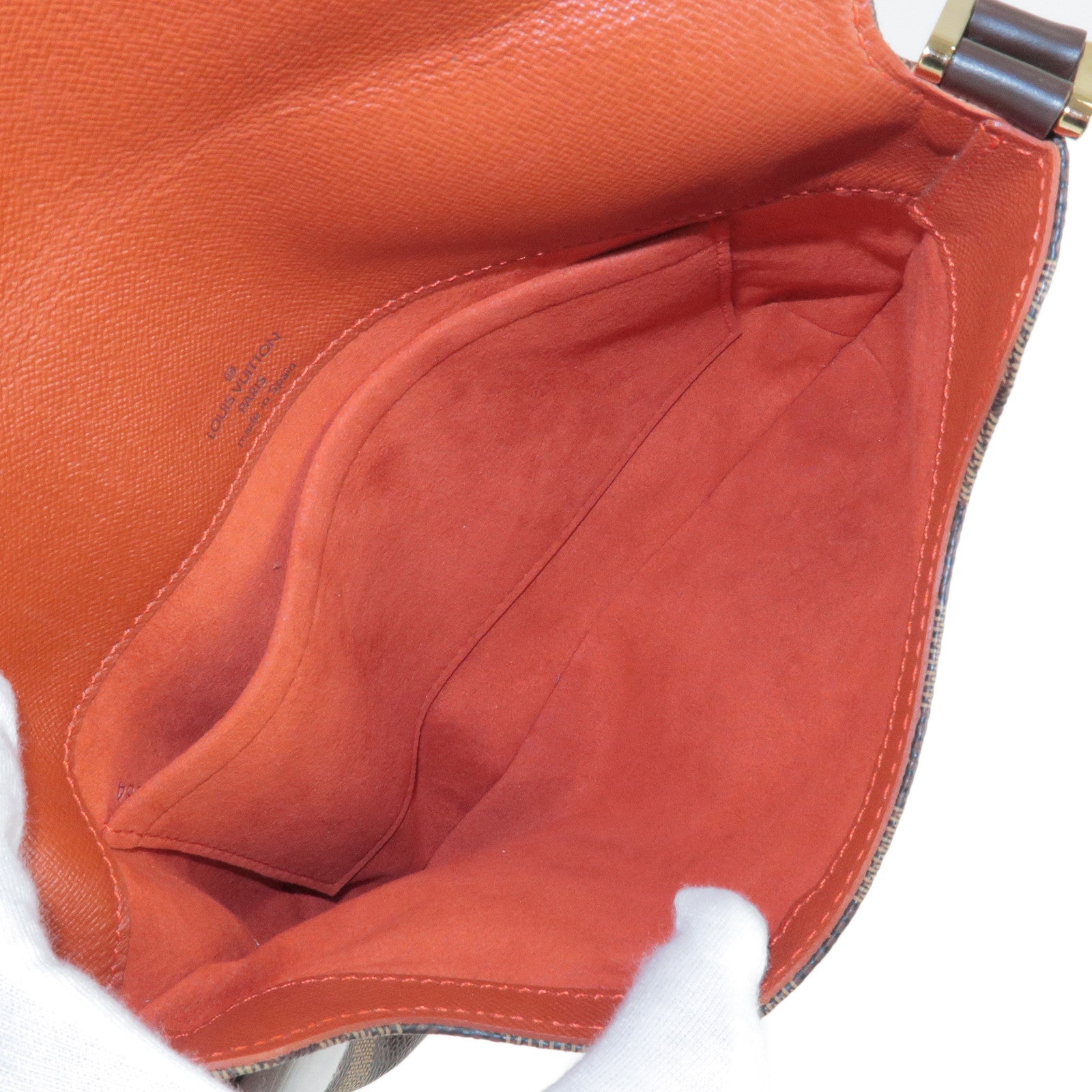Brown Louis Vuitton Damier Ebene Musette Tango Short Strap Shoulder Bag