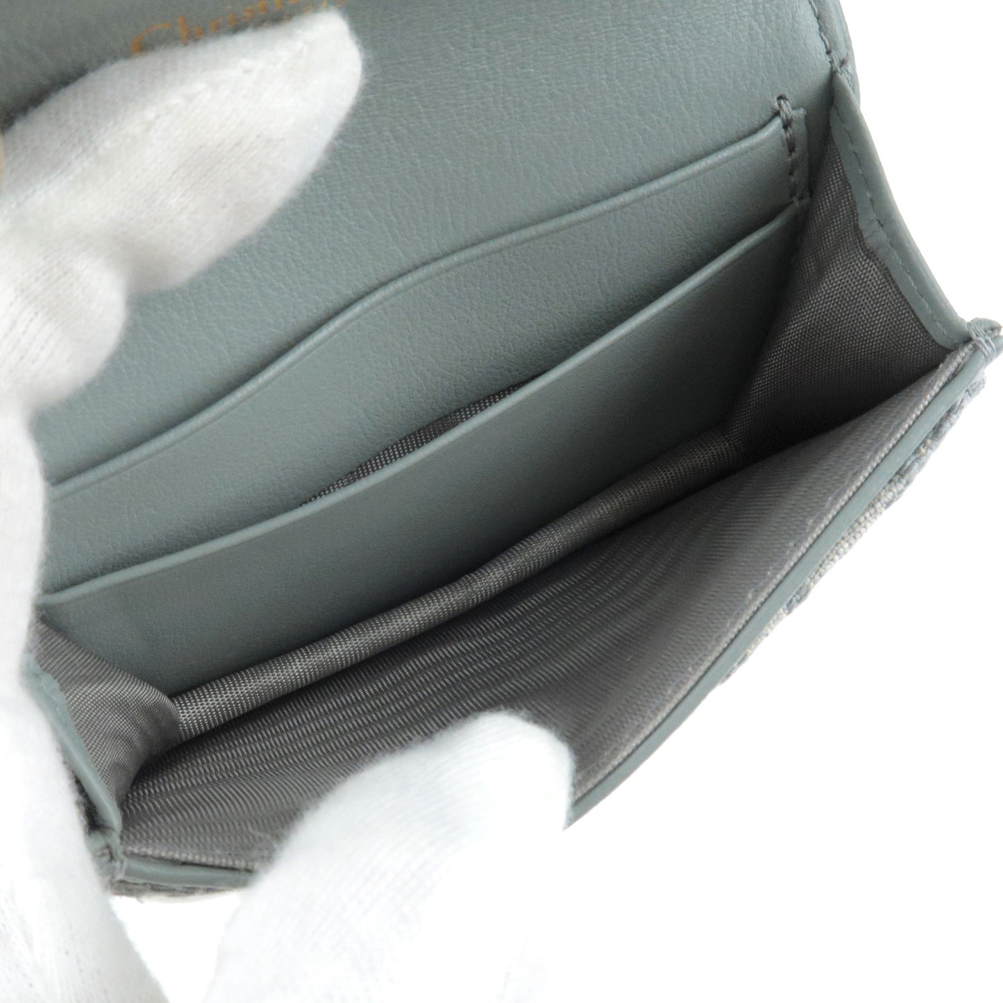 Christian Dior Oblique Trotter Canvas Leather Saddle Card Case