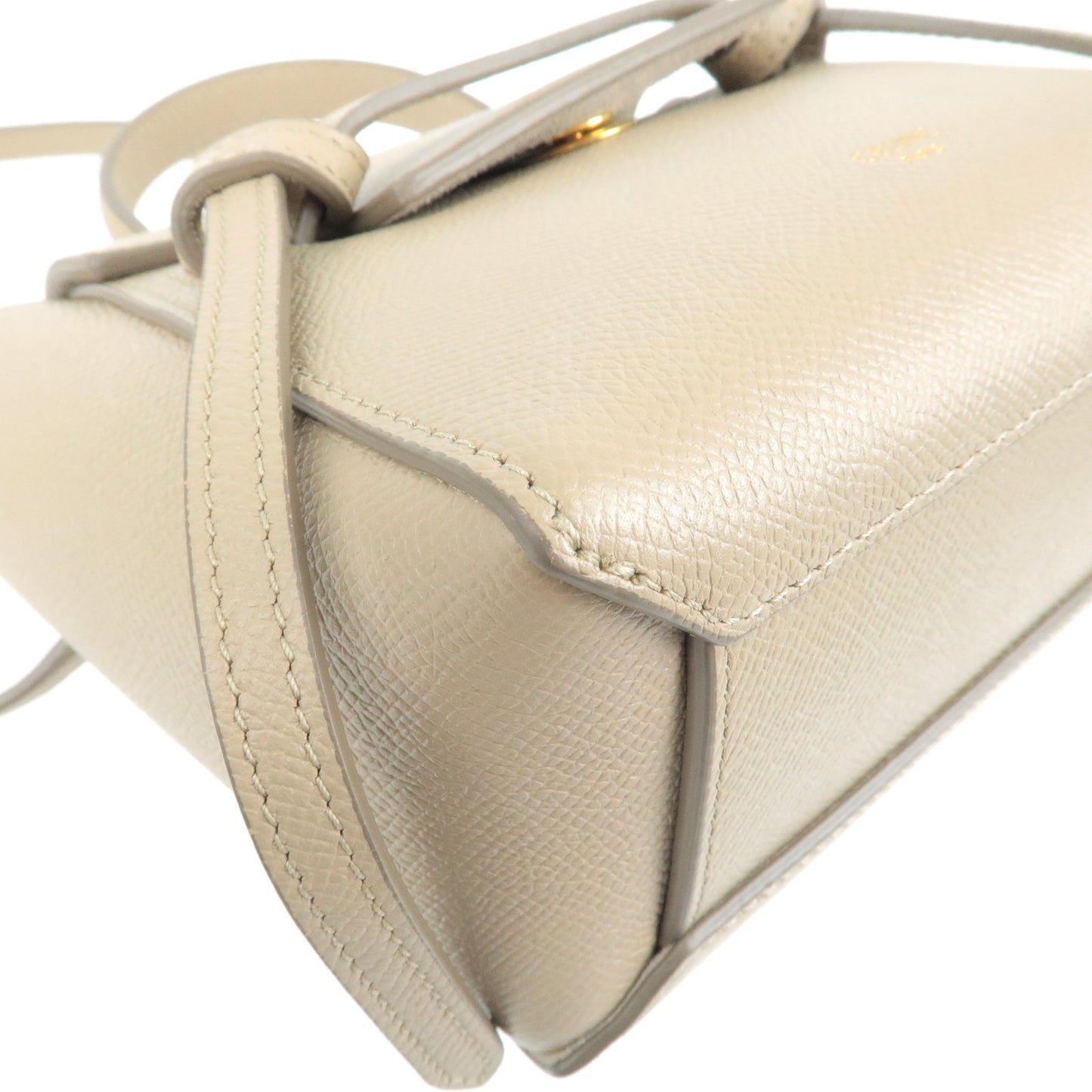 CELINE Leather Pico Belt Bag Shoulder Bag Light Taupe 194263