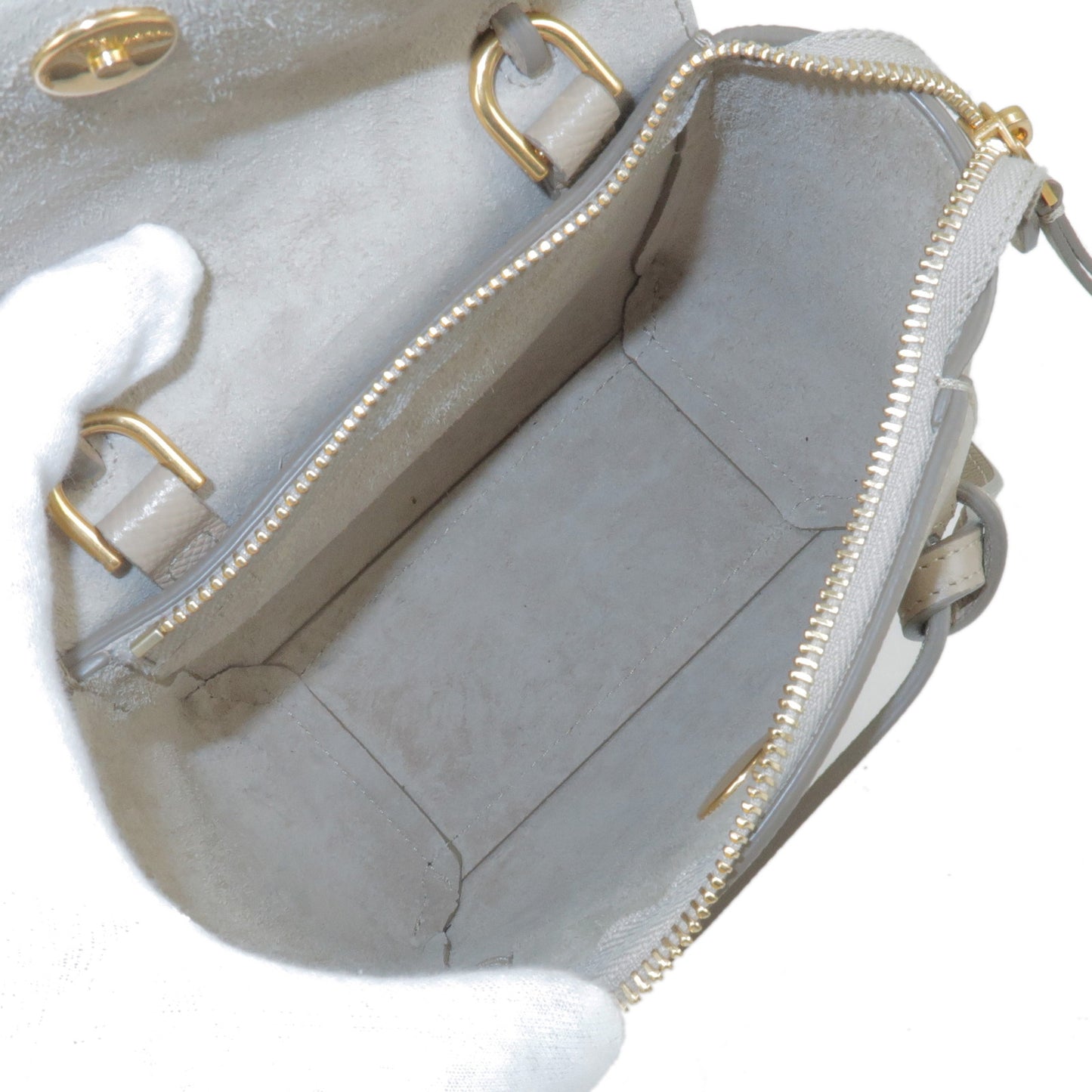 CELINE Leather Pico Belt Bag Shoulder Bag Light Taupe 194263