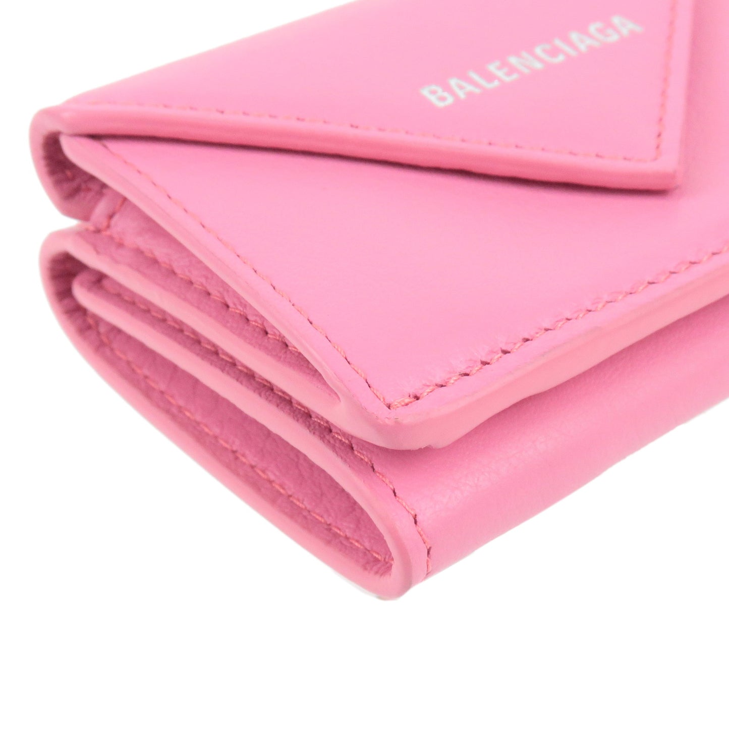 BALENCIAGA Leather Papier Mini Wallet Pink 391446