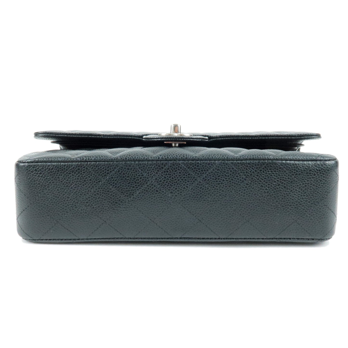 CHANEL Caviar Skin Matelasse 25 Double Flap Shoulder Bag A01112
