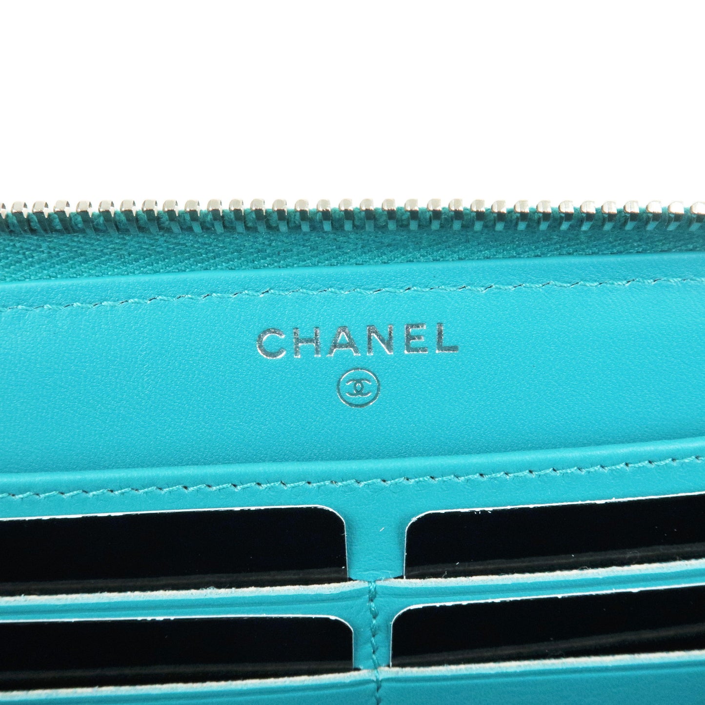 CHANEL SimplyCC Matelasse Leather Long Wallet Emerald Green A80213