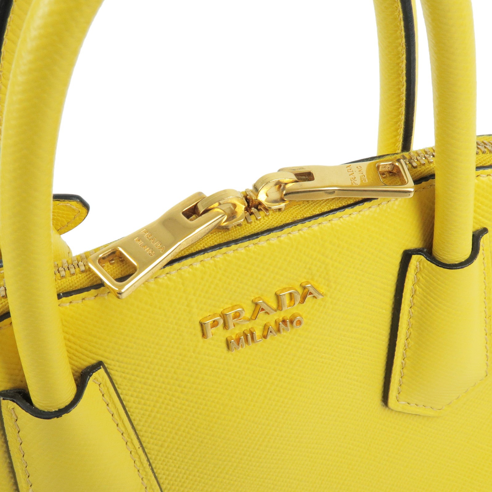 Prada Saffiano Parabole Tote Bag | Leather handbags, Yellow handbag, Bags