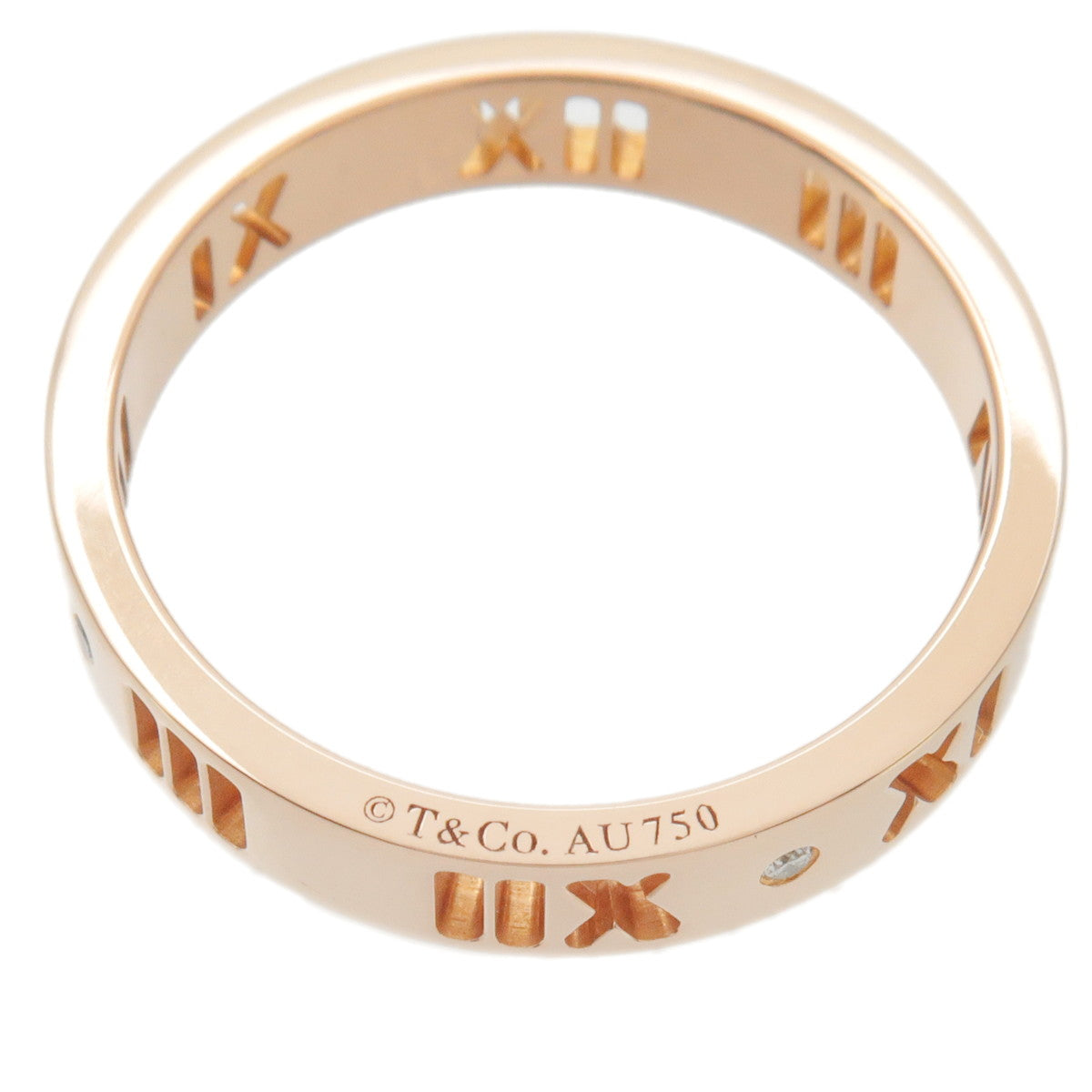 Tiffany&Co. Pierced Atlas 4P Diamond Ring Rose Gold #11.5 US6